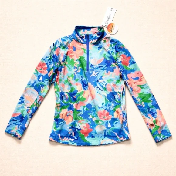 Walter Hagen Performance Suncover Floral Golf Polo Woman S Long Sleeve UPF 50+ - Picture 2 of 8